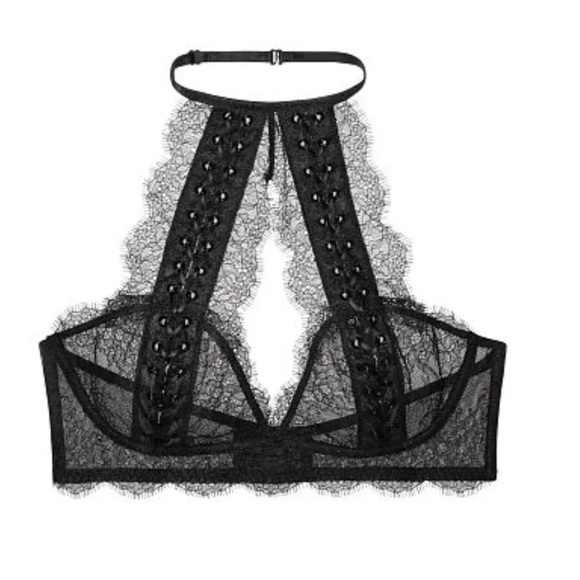 Lacey Black Halter Bra from Victoria’s Secret - Picture 1 of 10